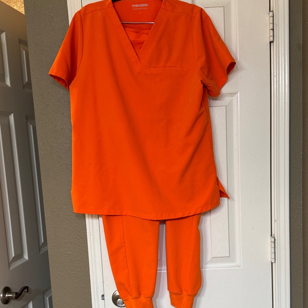 Mandela Women’s Orange Two-Piece scrubs